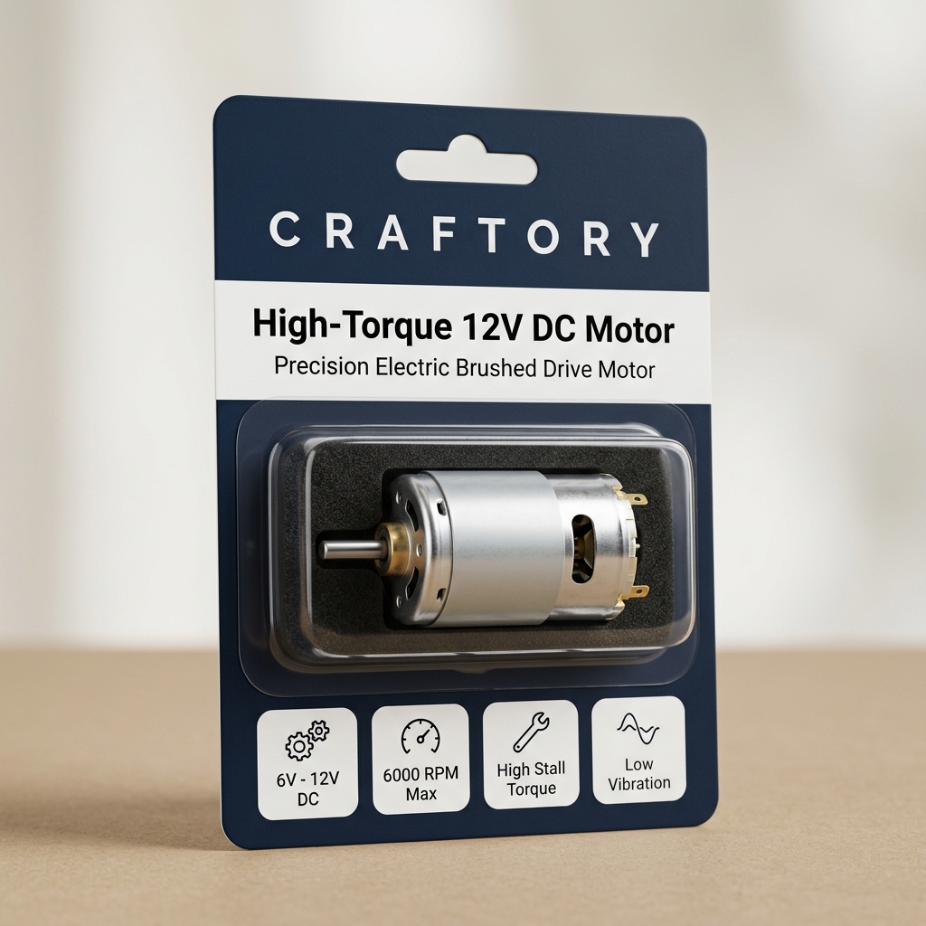 DC Motor (12V) - CRAFTORY Retail Packaging
