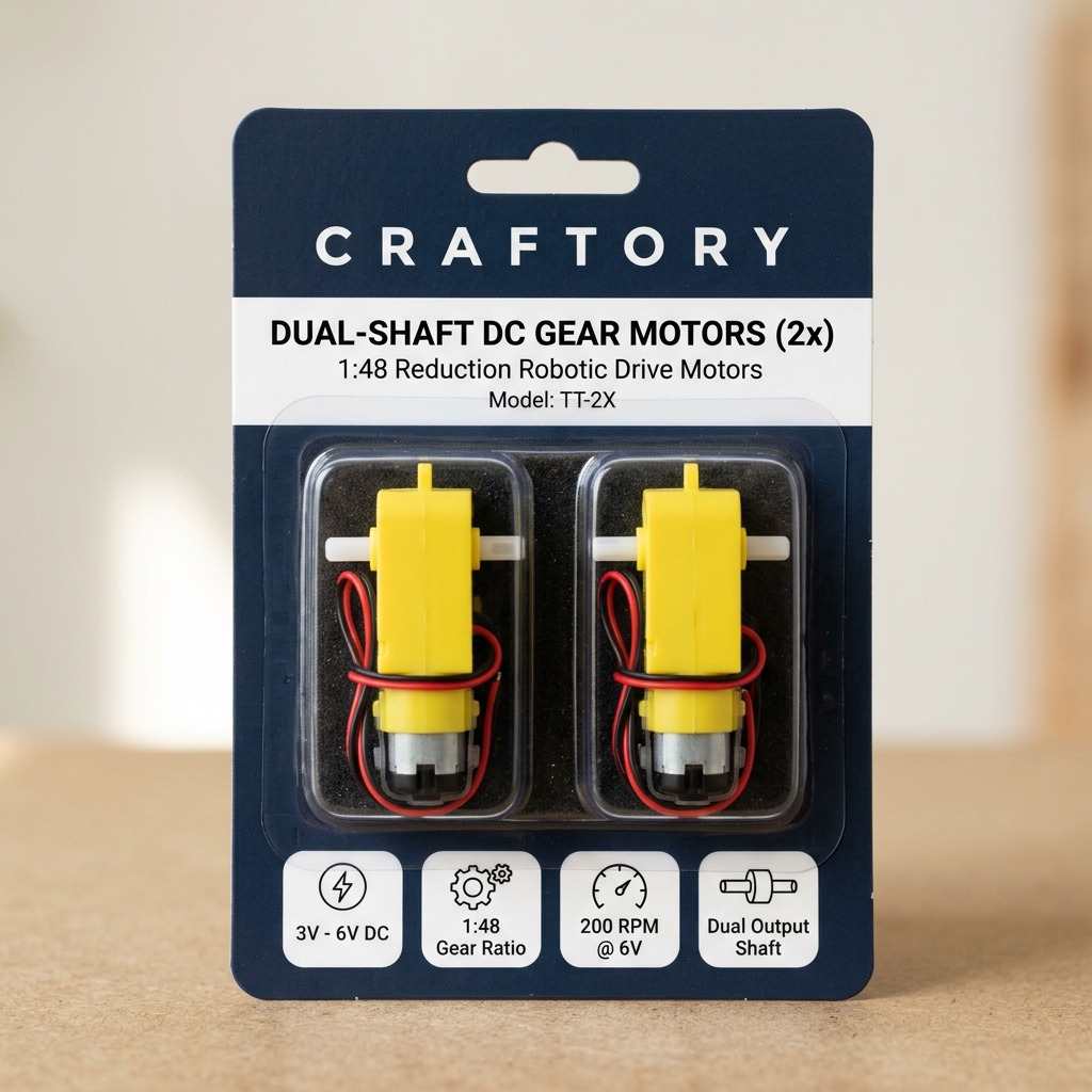 DC Gear Motors (2) - CRAFTORY Retail Packaging