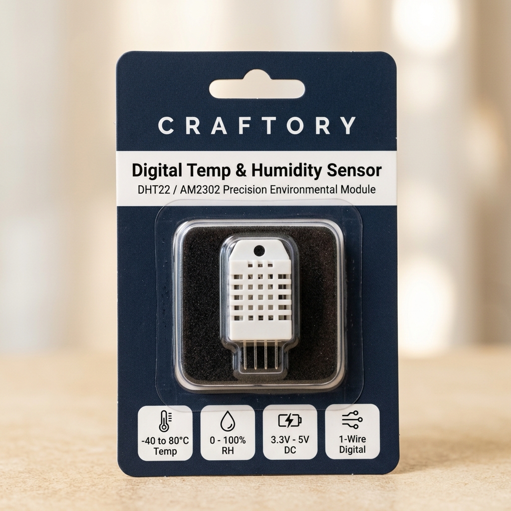 Temperature & Humidity Sensor (DHT22) - CRAFTORY Retail Packaging