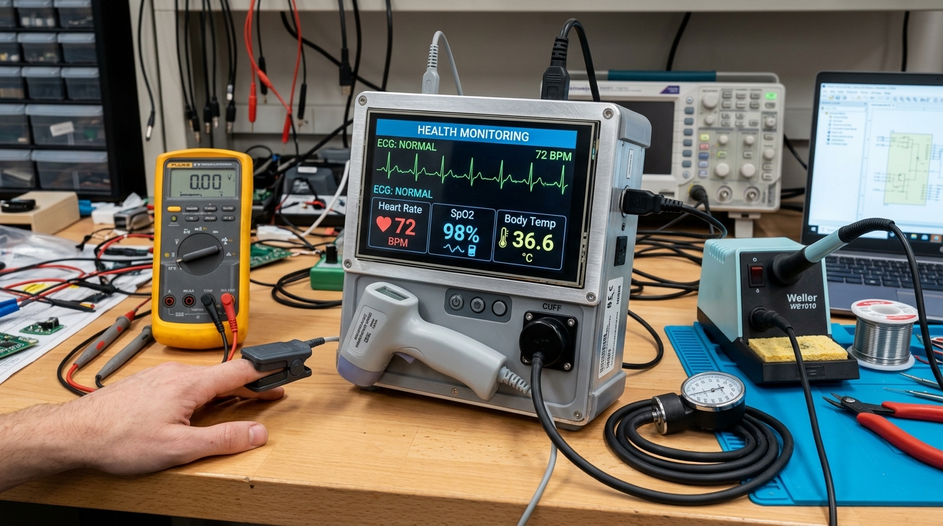 Portable Multi-Parameter Health Kiosk — Real-world physical engineering prototype photography