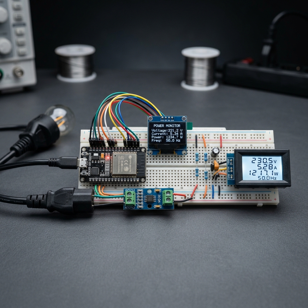 5G Network Energy Optimization Prototype — Real-world ECE 5G/6G, Edge, MEC & Next-Generation Networks working prototype laboratory photography with physical sensors, controller, and wiring
